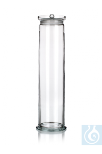 Präparatenglas mit eingeschliffenem Knopfdeckel, Abm. Ø 150 x H 500, mit Fuß, Simax®...